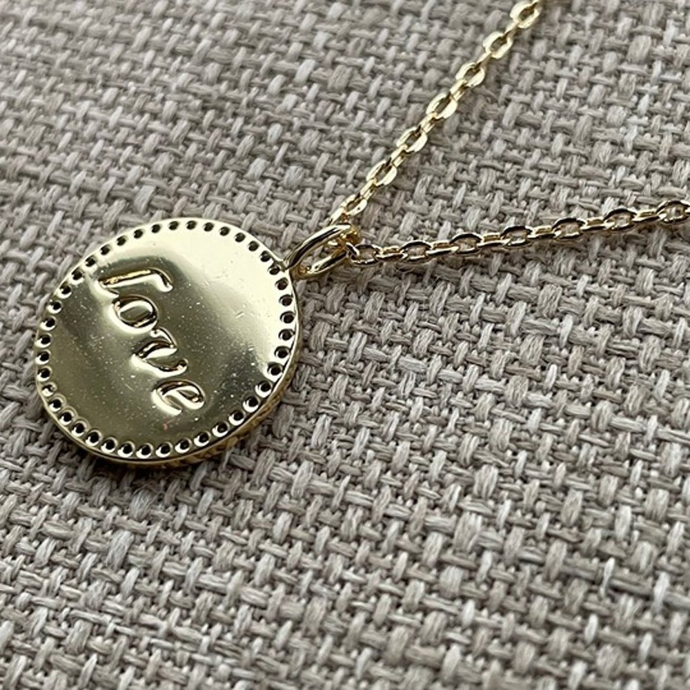 Valentines Day LULU DK Necklace LOVE 14K Plated Reversible Enamel Crystal Accent - Picture 6 of 11